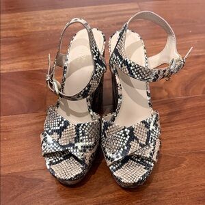 Kate Spade Grace Snake-Print Platform Sandals